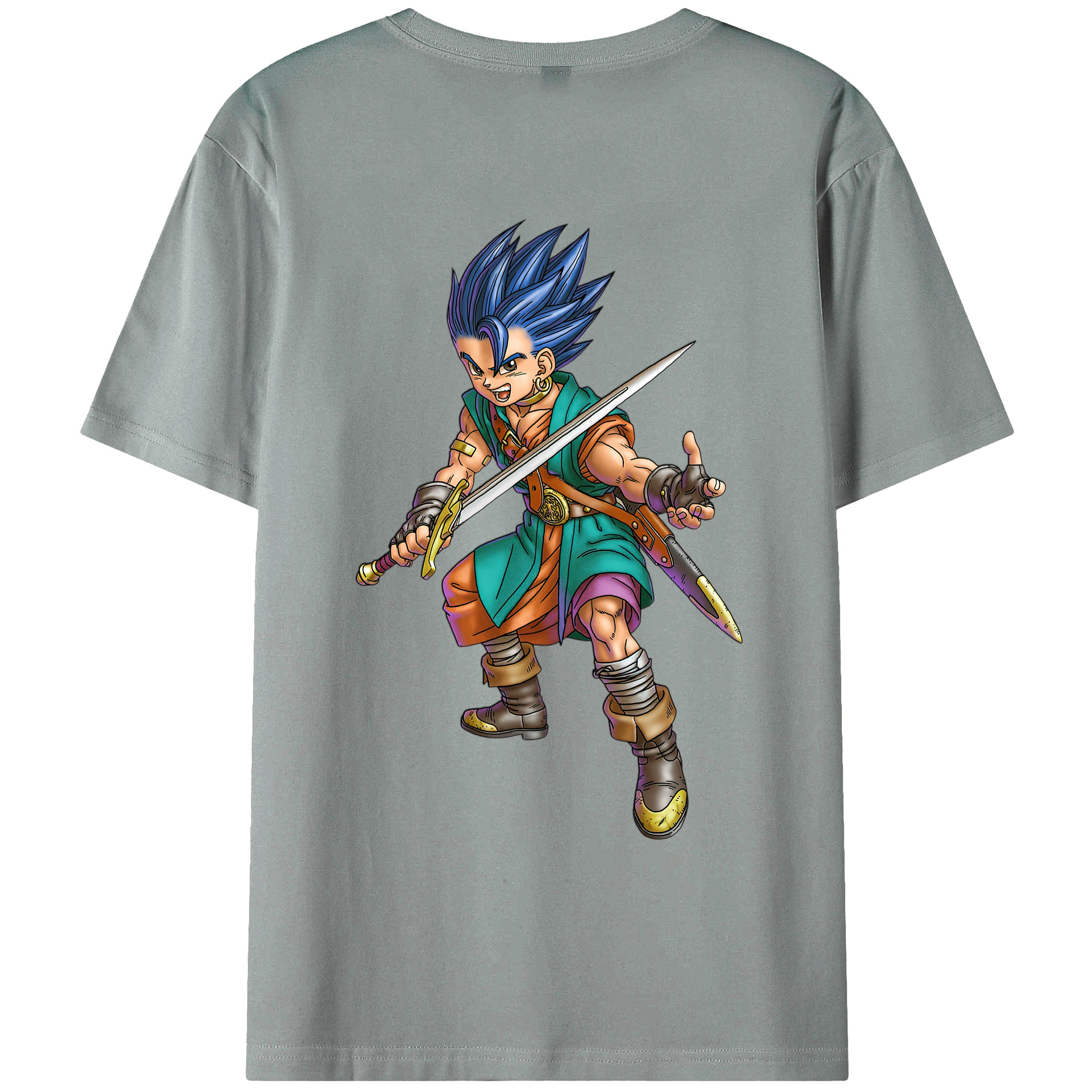 （画像用） ドラゴンクエスト Doragon Kuesuto Dragon Quest 綿100％ メンズ半袖Tシャツ（バックプリント） 通気性